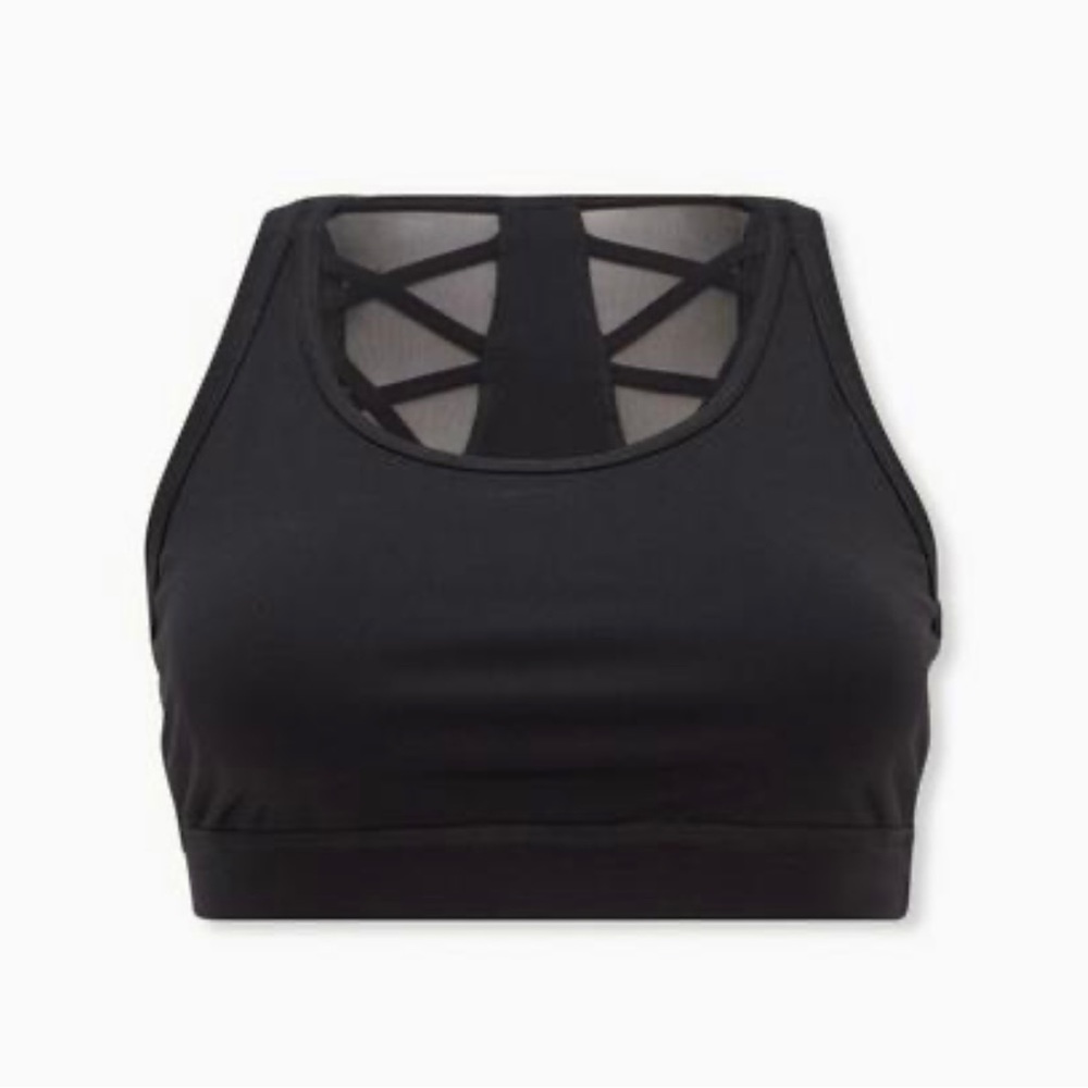 Torrid size 2 two lattice mesh sports bra - black